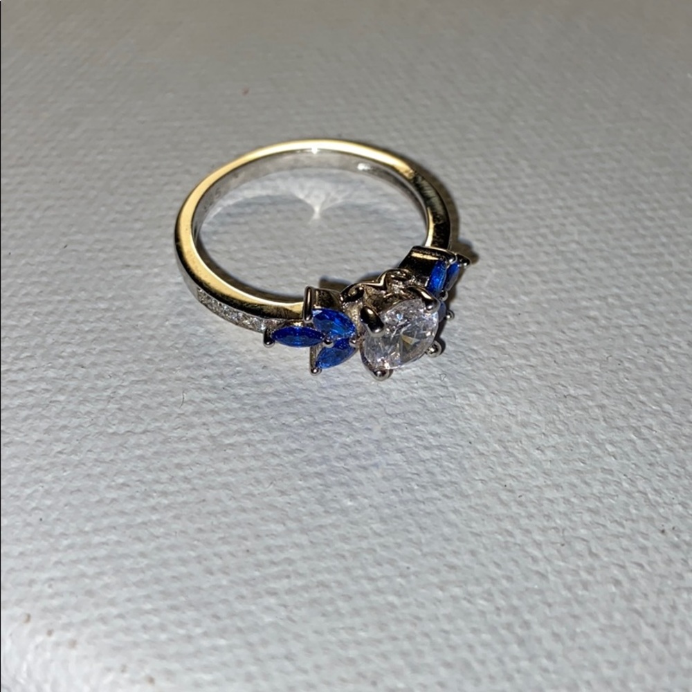 Sterling silver flower leaves ring